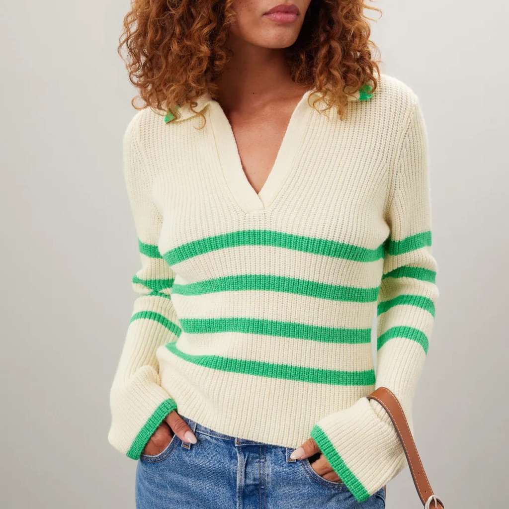 Central Park West Clementine Stripe Sweater, Size Medium Nwt